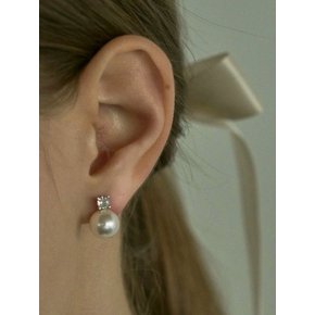 SWAL PEARL CZ STUD EARRING 0023