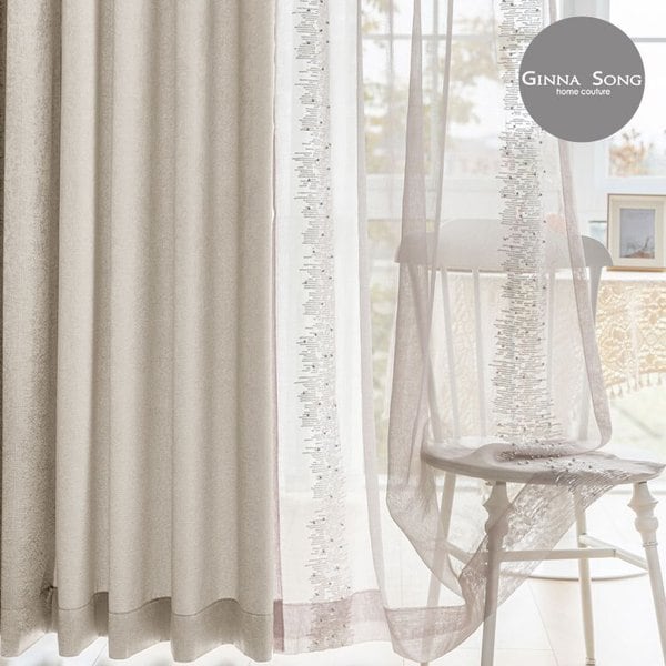 비즈 암막커튼+코디커튼 풀세트 특대형