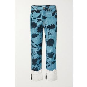 Nathaniel Printed High-rise Straight-leg Jeans 라이트 데님