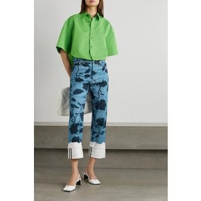 Nathaniel Printed High-rise Straight-leg Jeans 라이트 데님