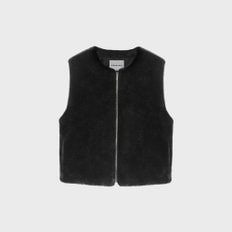 AVA FUR VEST BLACK