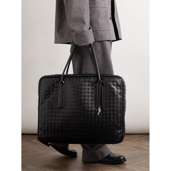 라지 인트레치아토 장식 가죽 브리프케이스 1647597322164276