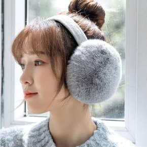 귀마개 겨울 방한 귀도리 접이식 여성 털귀마개