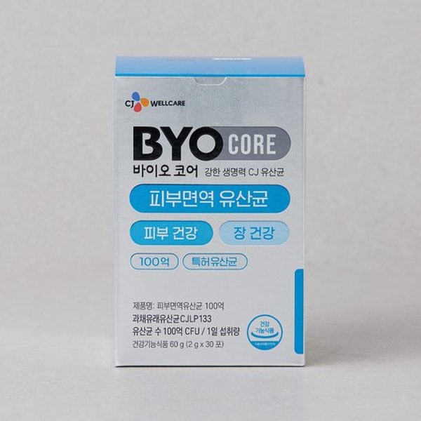 [쿠폰적용가:23,310원][CJ 바이오코어]피부면역 유산균 100억 60g(2g*30포)