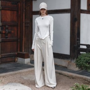 [Signature] LEO Wide Belted Slacks_Ivory