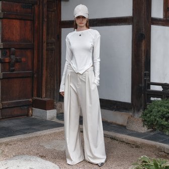 뮤제 [Signature] LEO Wide Belted Slacks_Ivory