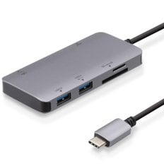 일렉콤 USB 타입-C 6-in-1 DST-C12SVEC 100W PD USB3.1 4K SD/마이크로SD 30cm 맥북 허브 도킹