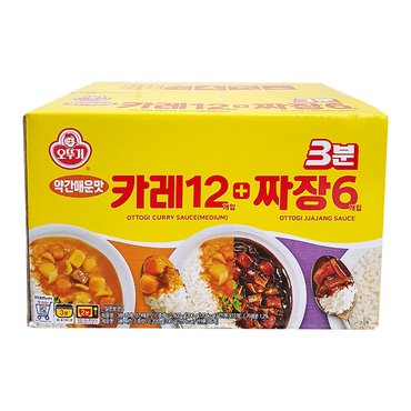  오뚜기 3분약간매운맛카레12개+짜장6개