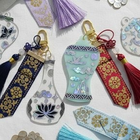 자개공예 DIY 전통 자개느낌 스티커 도자기 모양 댕기 키링 만들기 키트 / 외국인선물 한국기념