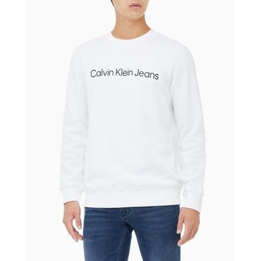 Calvin Klein Jeans 남성 레귤러핏 인스티튜셔널 로고 기모 스웨트셔츠(J322333)