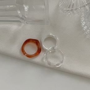 데일리 오로라 물결 투명 호마이카 반지