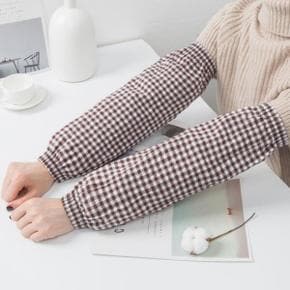 /브리스크스타일 체크무늬 패브릭 미술 작업 원예 면 팔토시 ver2.0