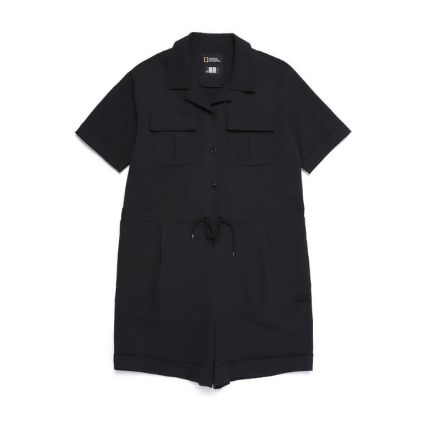 [여주점] N252WOP490 여성 시어서커 롬퍼 원피스 CARBON BLACK