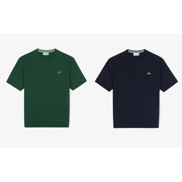 라코스테 (남성) 반팔 케이블 크루넥 스웨터 AH207E-55G (2컬러중 택1)