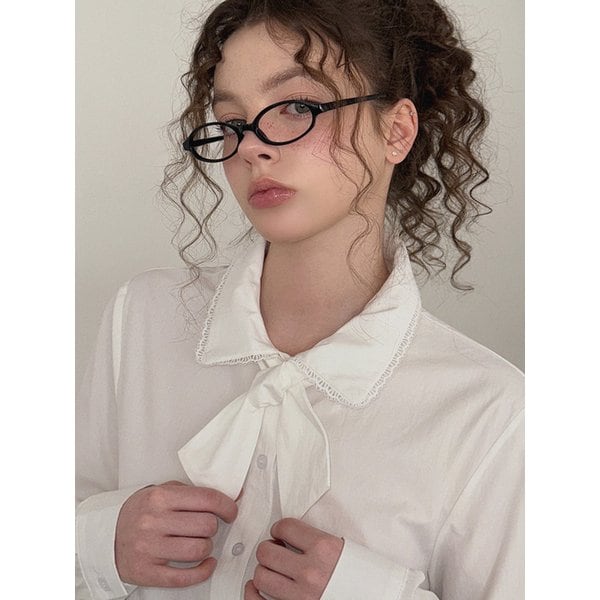 피코 레이스 셔츠 긴팔 블라우스(스트랩set)