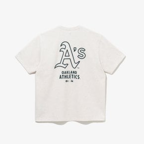 MLB 오클랜드 애슬레틱스 레터링 티셔츠 오트밀 14179158