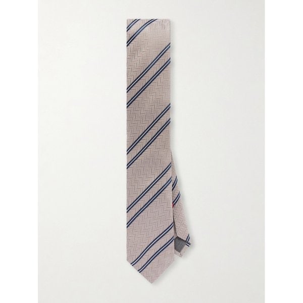 브루넬로쿠치넬리 7.5cm 스트라이프 헤링본 실크 자카드 넥타이 46376663162997956