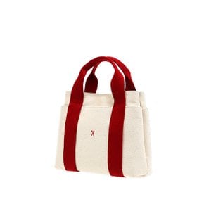 Stacey Daytrip Tote Canvas S Ivory_Red
