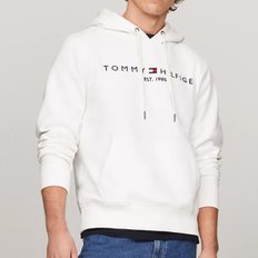 남성 Tommy 로고 후드티 White