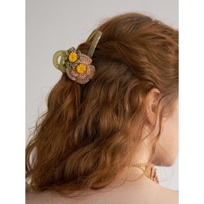 Bohemian flower knit hair claw