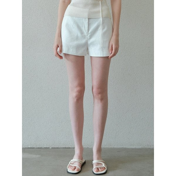 linen blended shorts (ivory)