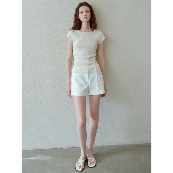 linen blended shorts (ivory)