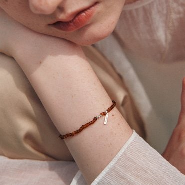 베흐트 [925 silver] Huit.silver.83 / brun bracelet (81044)