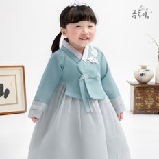 AW152 여푸른흰꽃패치  아동한복 여아한복