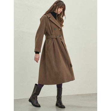 미테 CASH DOUBLE FLARE COAT_BROWN