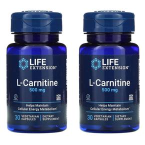 [해외직구] Life Extension 라이프익스텐션 L-카르니틴 500mg 30베지캡슐 2팩