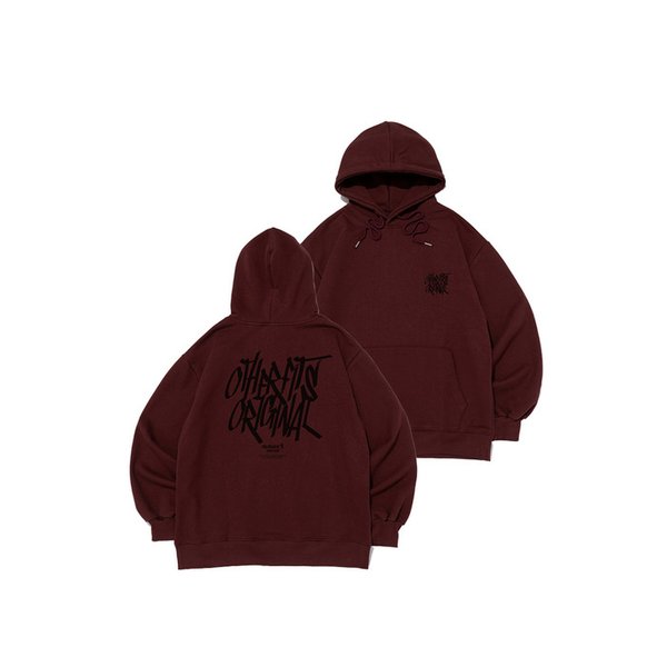 [기모/NO기모] 스트릿 로고 후드티셔츠 (버건디)