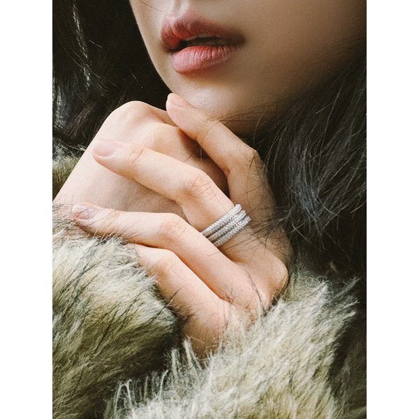 라운드 풀 파베 큐빅 반지