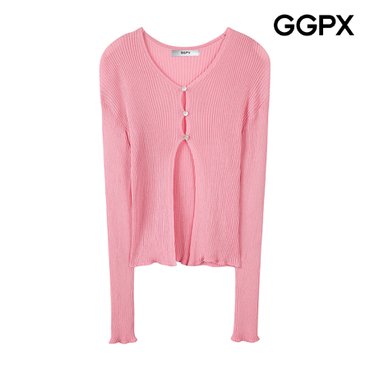GGPX 린넨 쓰리 버튼 골지 니트 가디건 (GP7KG024F)