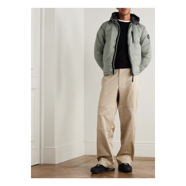 로지 패커블 퀼팅 나일론 립스탑 다운 후드 재킷 그린 46376663162932245