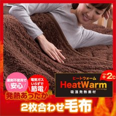 Heat Warm (히트 웜) 담요 발열 따뜻한지 2장 맞추기 싱글 브라운 40220106