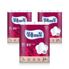 잘풀리는집 롤화장지 퀼팅 30M 24롤 X 3팩(72롤)