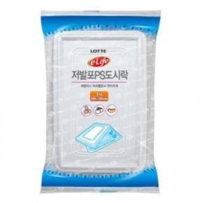 롯데 저발포 PS도시락 (200x130mm) 5P 일회용도시락 일회용 일회용기 일회용용기 일회용그릇 일회용접시 롯