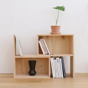 편백 원목 폭조절 2단책장 책꽂이 공간박스 간편 DIY