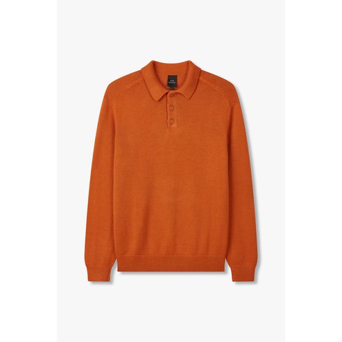 ARMANI EXCHANGE 남성 미니 라벨 카라 넥 스웨터( A414332007)오렌지