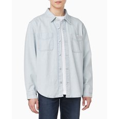 남성 오버핏 빈티지 라이트블루 데님 셔츠(4RB927G)