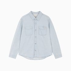 남성 오버핏 빈티지 라이트블루 데님 셔츠(4RB927G)