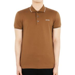 24 S/S 에르메네질도제냐 남성 로고 코튼 PK 반팔(브라운) UB358A5 B746 D05 76262195