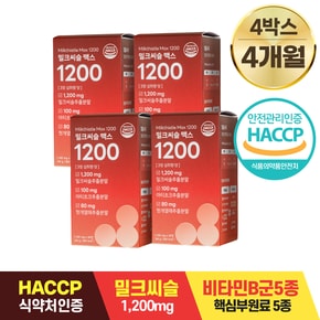 밀크씨슬 맥스 1200 고함량 밀크씨슬 실리마린 아티초크 1,100mg x 60정 4박스