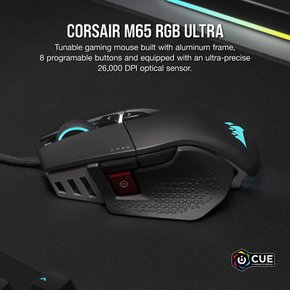 Corsair M65 RGB ULTRA -blk- 게이밍 마우스 8000HZ 하이퍼 폴링 렛 CH-9309411-AP2 블랙