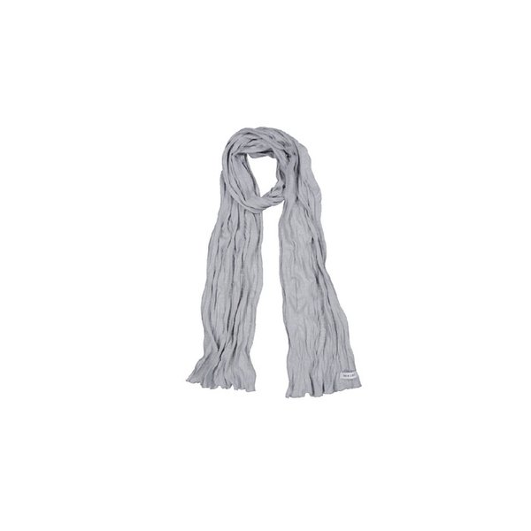 Wave Crinkled Long Scarf (light grey)
