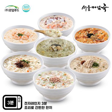 서울마님죽 엄마의맛! 든든한 아침죽세트/총7팩(쇼핑백X)