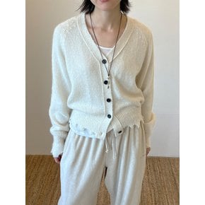 MOHAIR DESTROYED CARDIGAN [IVORY]