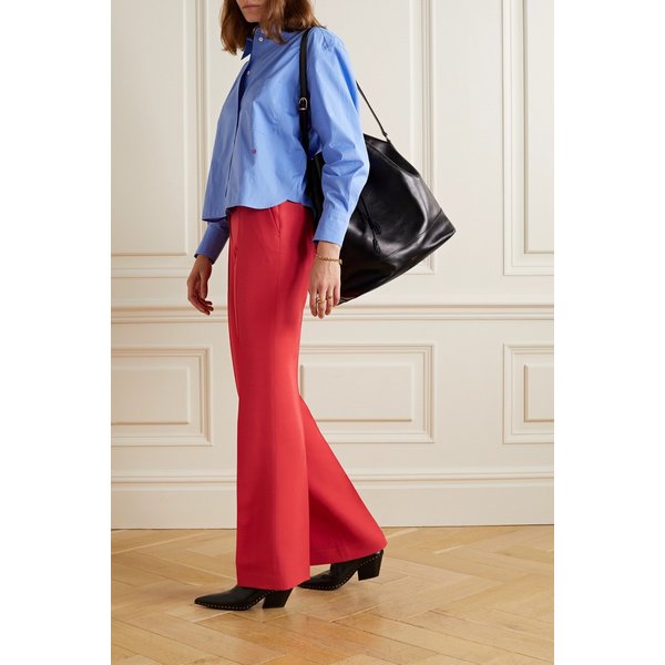 Gates Wool And Silk-blend Straight-leg Pants 파파야 오렌지