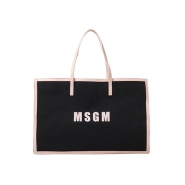 MSGM 24SS 키즈 로고 프린트 토트백 블랙 S4MSJGBA048 110