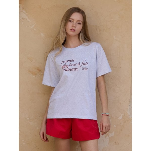 CHERRY DESSERT NAYEOM T-SHIRT MELANGE GRAY